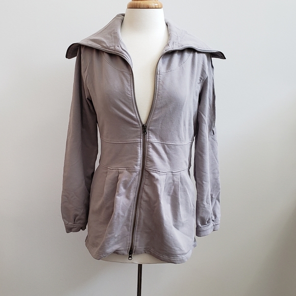 Brooklyn Industries Tops - Brooklyn Industries Grey Cowl Neck Zip-up